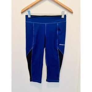 Patagonia Women's Capri Leggings Small Blue Running Yoga Activewear